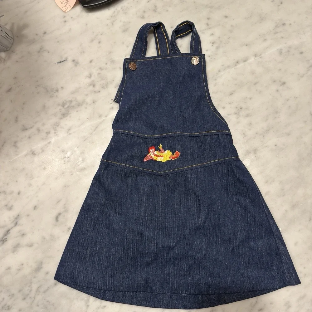 Vintage‎ 1977 McDonaldland Fashions Sears Denim Jumper Kids 6 Ronald McDonald